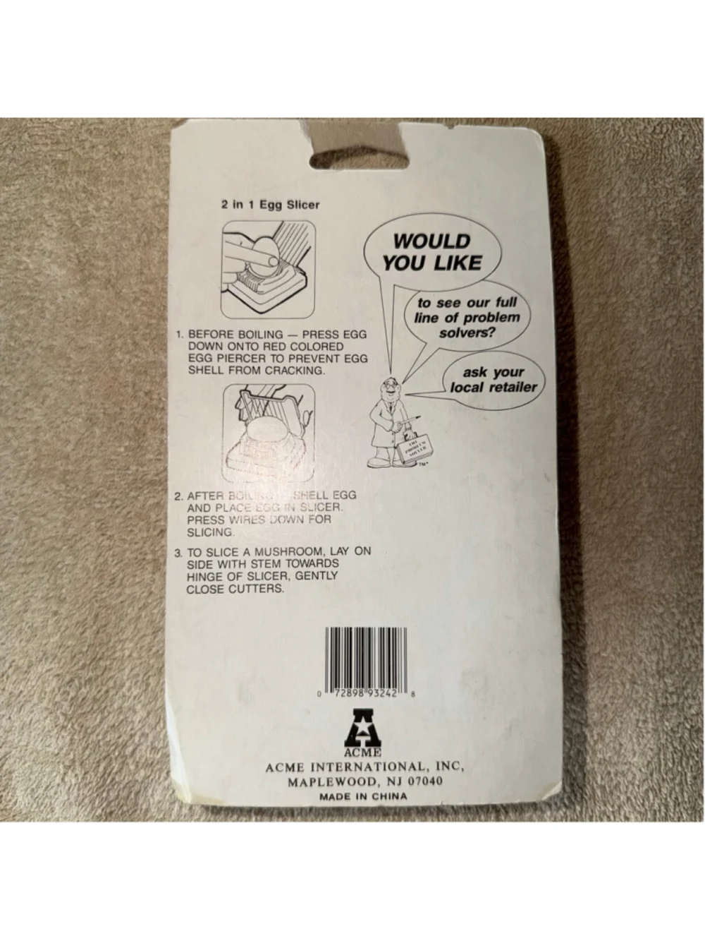 Vintage NOS Acme International Egg Slicer & Piercer Plastic/Metal